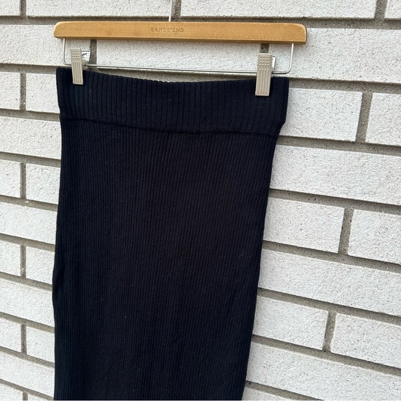 House of Harlow 1960 Black Ribbed Side Slit Pencil Skirt - Picture 8 of 8